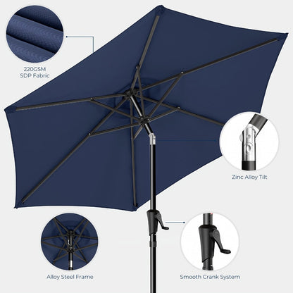 9-Foot Metal Patio Umbrella with Tilt Adjustment and UV Protection detail image - detail view 15
