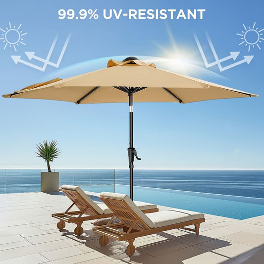 9-Foot Metal Patio Umbrella with Tilt Adjustment and UV Protection detail image