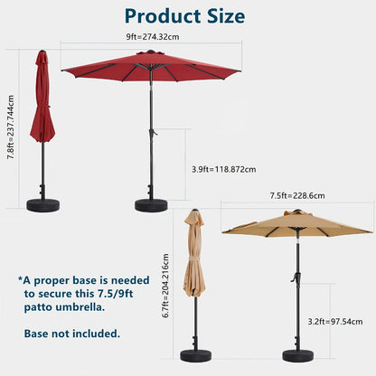 9-Foot Metal Patio Umbrella with Tilt Adjustment and UV Protection detail image - detail view 4