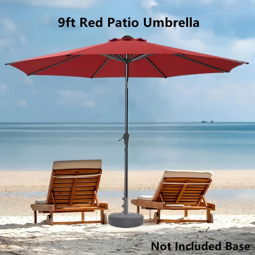 9-Foot Metal Patio Umbrella with Tilt Adjustment and UV Protection detail image - detail view 7