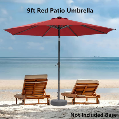9-Foot Metal Patio Umbrella with Tilt Adjustment and UV Protection detail image - detail view 7