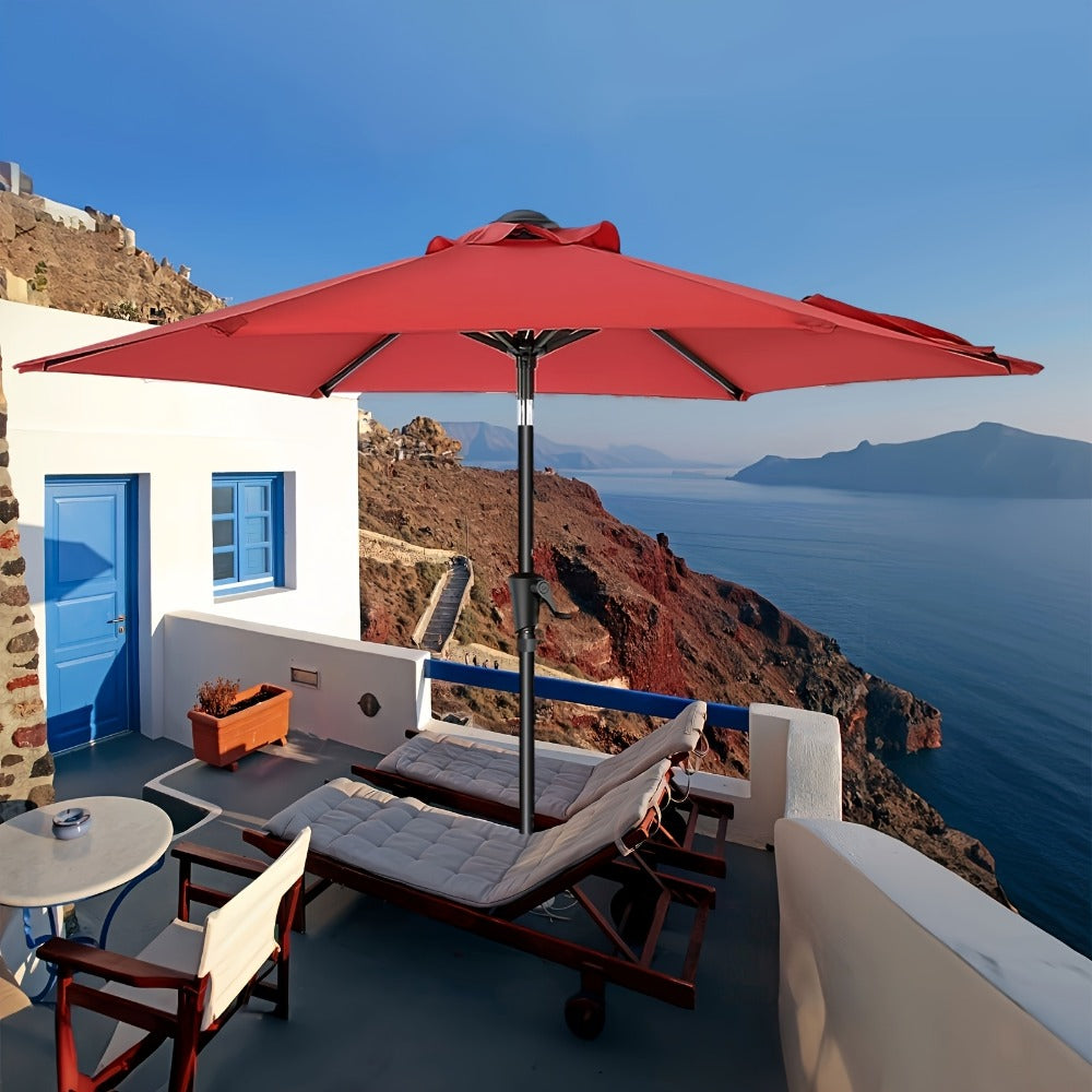 Patio Umbrella, UPF50+ 7.5/9ft Push Button Tilt Crank Steel Frame Market Table Pool Deck shown in the main product view