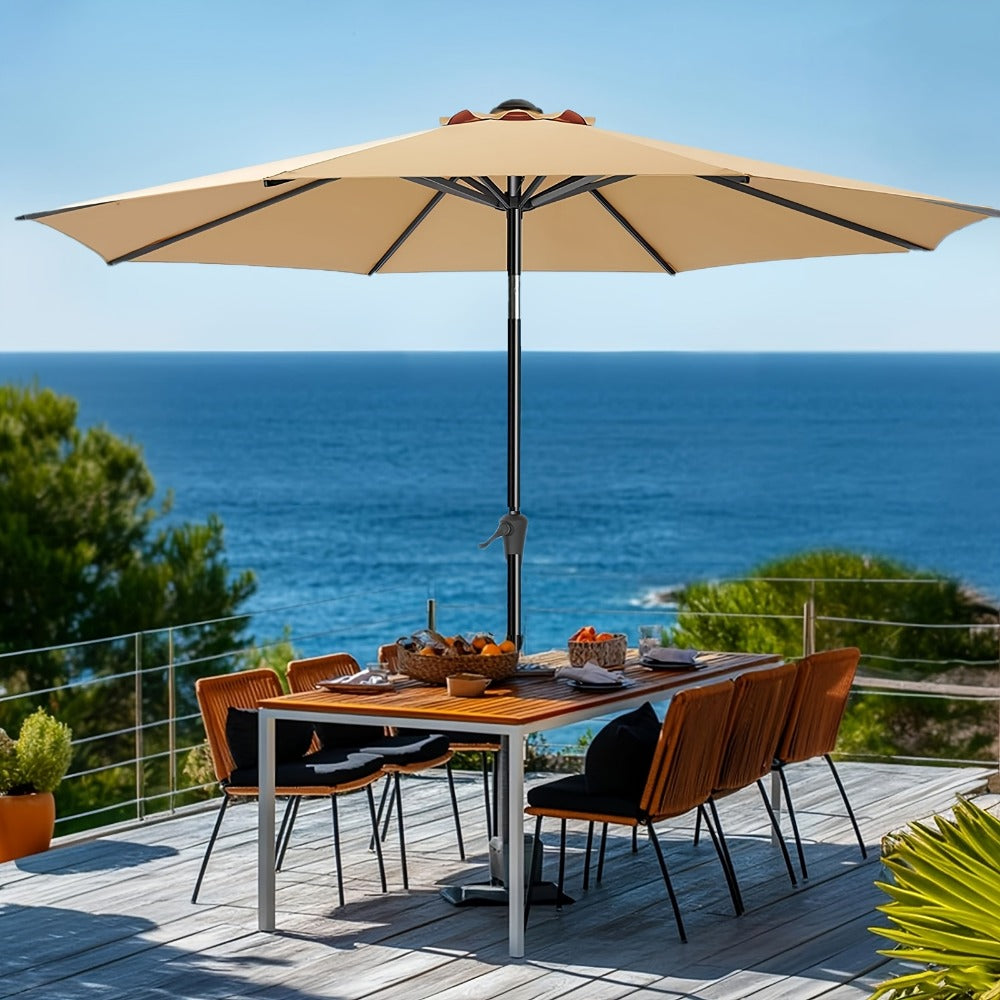 9-Foot Metal Patio Umbrella with Tilt Adjustment, Backyard Sun Shade detail image - detail view 3
