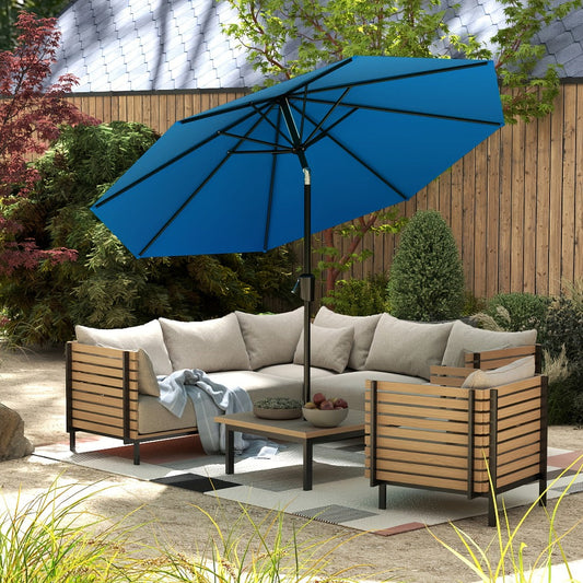 Patio Umbrella, Outdoor 9ft 10ft with Push Button Tilt & Crank Lift System, 5 Colors, UV shown in the main product view