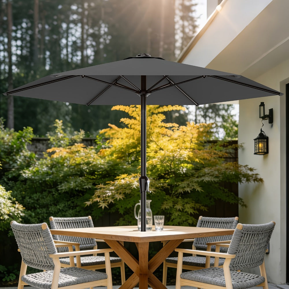 9-Foot Patio Umbrella with Easy Crank, Outdoor Table Umbrella detail image - detail view 10