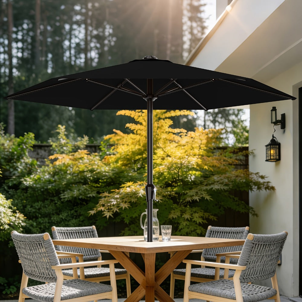 9-Foot Patio Umbrella with Easy Crank, Outdoor Table Umbrella detail image - detail view 4