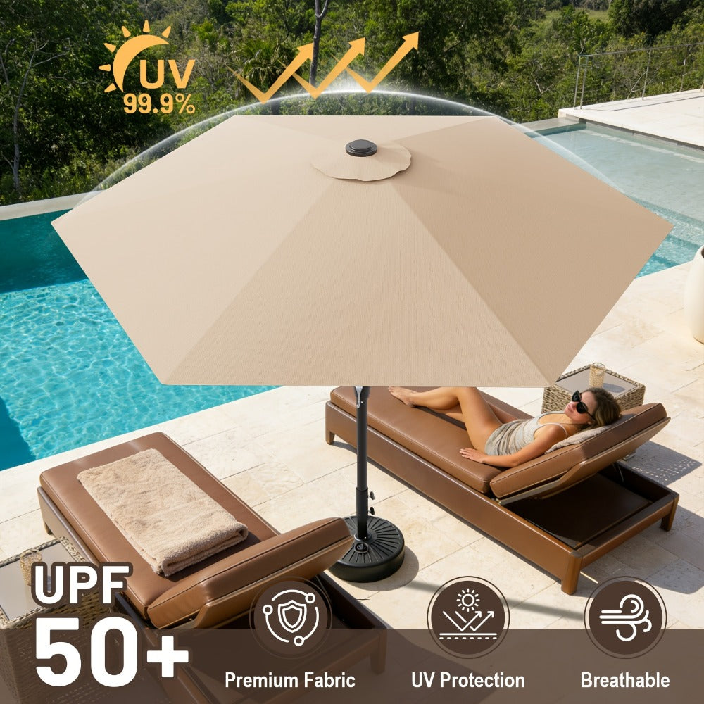9-Foot Patio Umbrella with Easy Crank, Outdoor Table Umbrella detail image - detail view 5