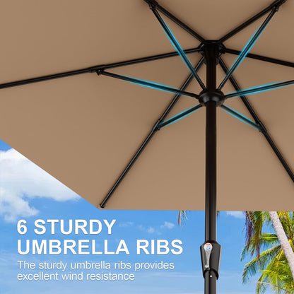 9-Foot Patio Umbrella with Easy Crank, Outdoor Table Umbrella detail image - detail view 7