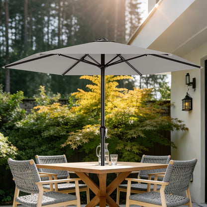 Patio Umbrella shown in the Foggy Gray, 9FT option