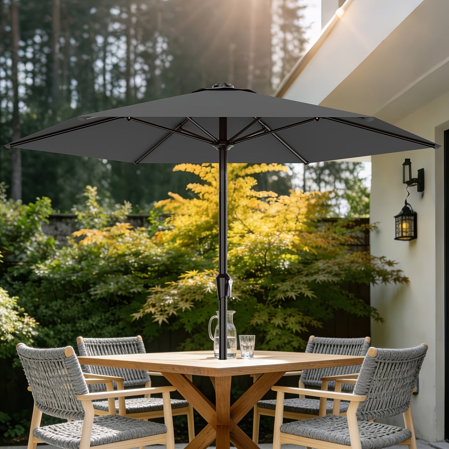 Patio Umbrella shown in the Gray, 9FT option