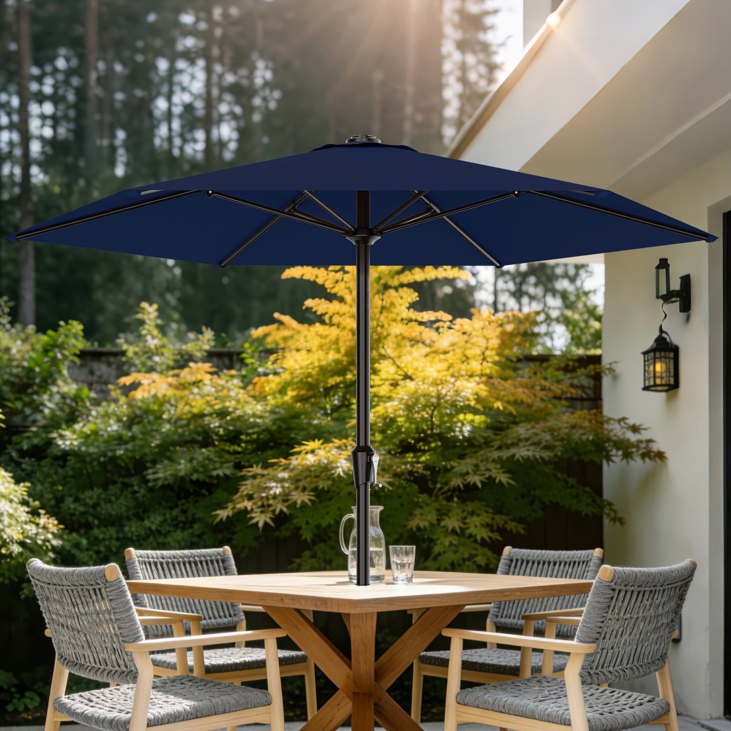 Patio Umbrella shown in the navy, 9FT option