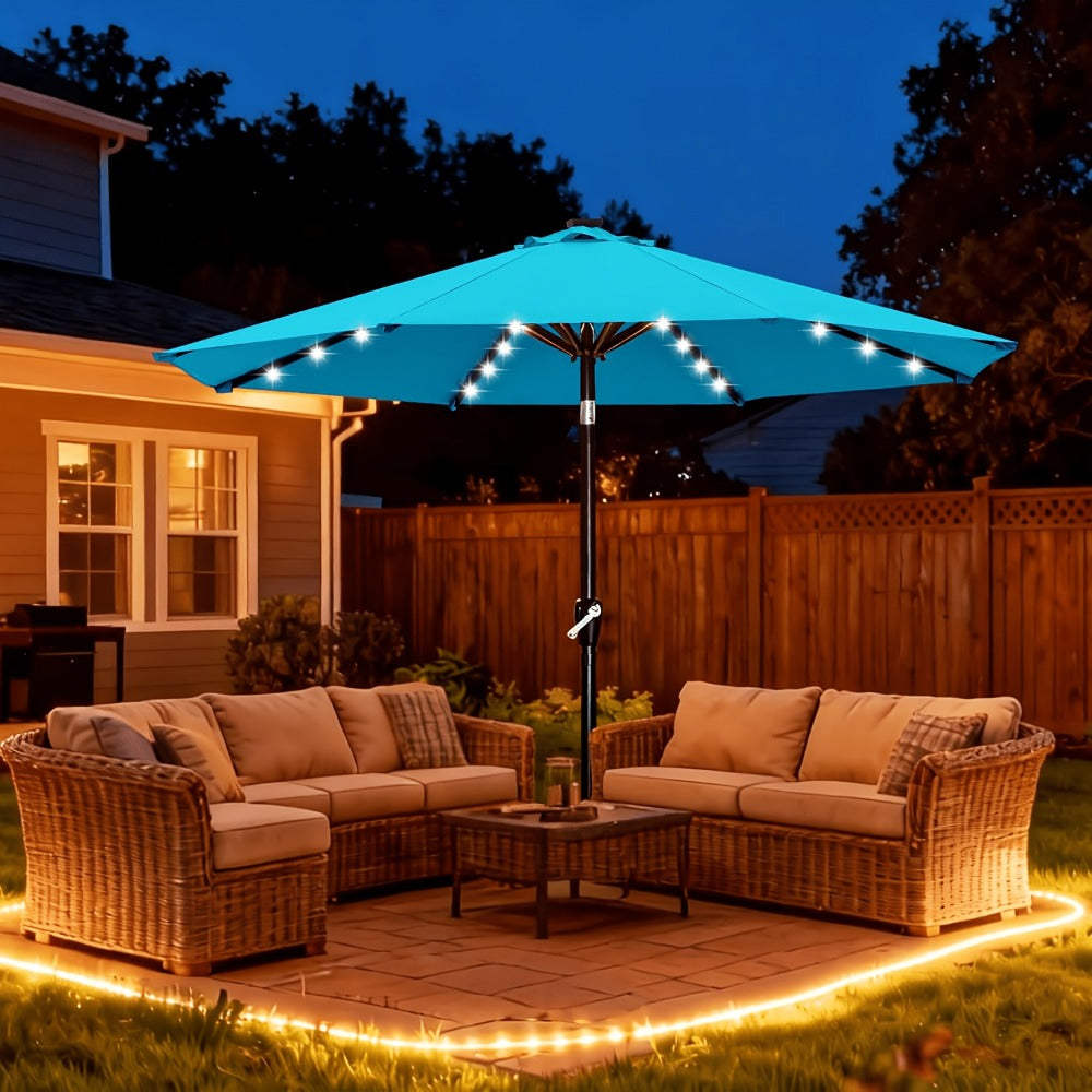 9-Foot Solar LED Patio Umbrella with Tilt Adjustment and LED Lighting detail image - detail view 10