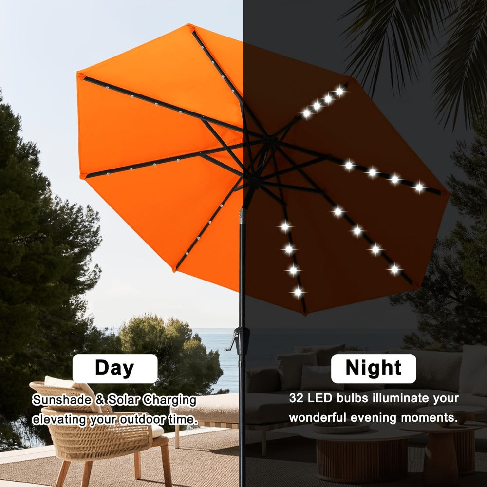 9-Foot Solar LED Patio Umbrella with Tilt Adjustment and LED Lighting detail image - detail view 11