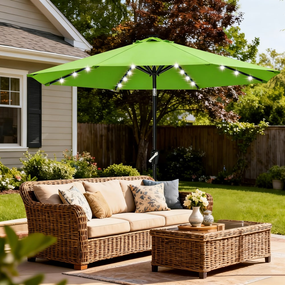 9-Foot Solar LED Patio Umbrella with Tilt Adjustment and LED Lighting detail image - detail view 3