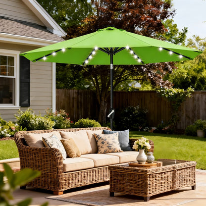 9-Foot Solar LED Patio Umbrella with Tilt Adjustment and LED Lighting detail image - detail view 3