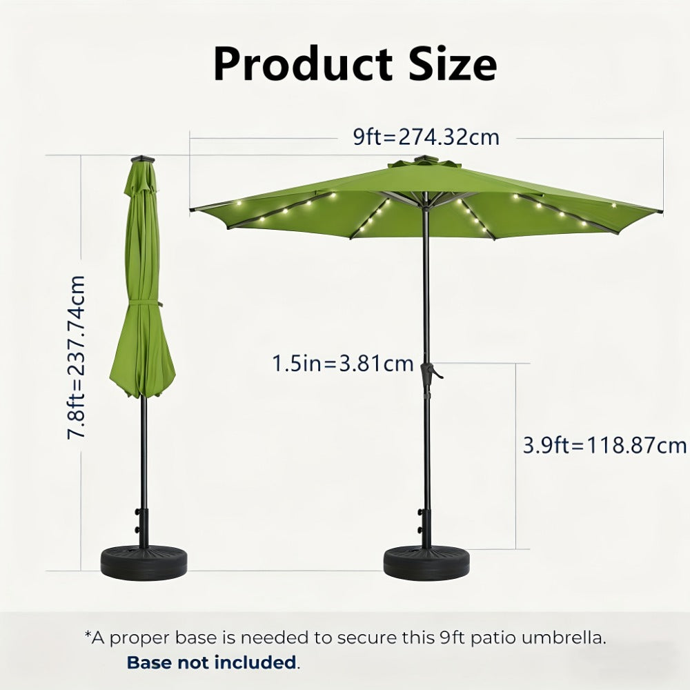 9-Foot Solar LED Patio Umbrella with Tilt Adjustment and LED Lighting detail image - detail view 4
