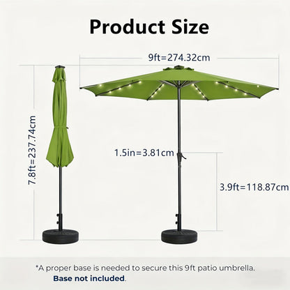 9-Foot Solar LED Patio Umbrella with Tilt Adjustment and LED Lighting detail image - detail view 4