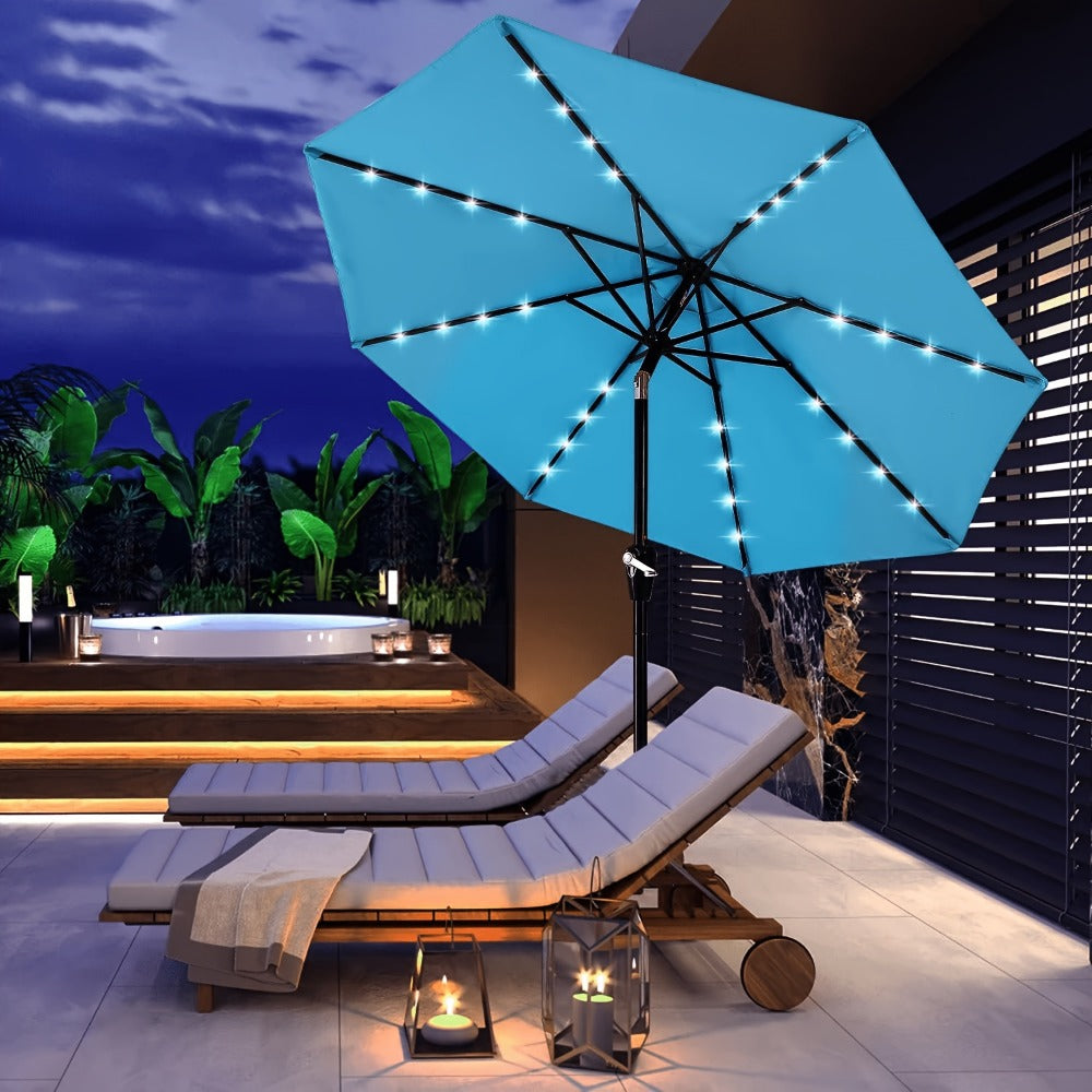 9-Foot Solar LED Patio Umbrella with Tilt Adjustment and LED Lighting detail image - detail view 6