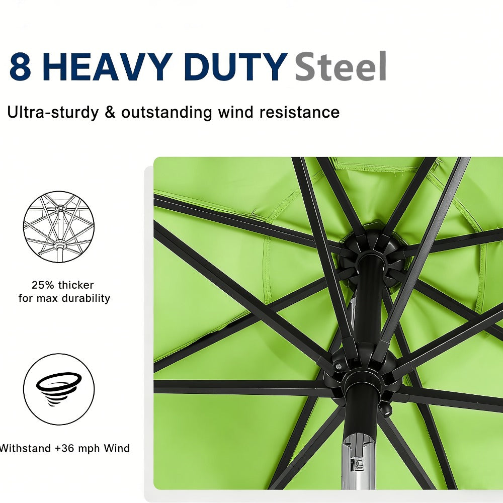9-Foot Solar LED Patio Umbrella with Tilt Adjustment and LED Lighting detail image - detail view 9