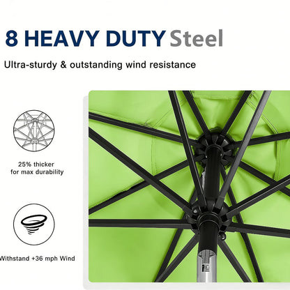 9-Foot Solar LED Patio Umbrella with Tilt Adjustment and LED Lighting detail image - detail view 9