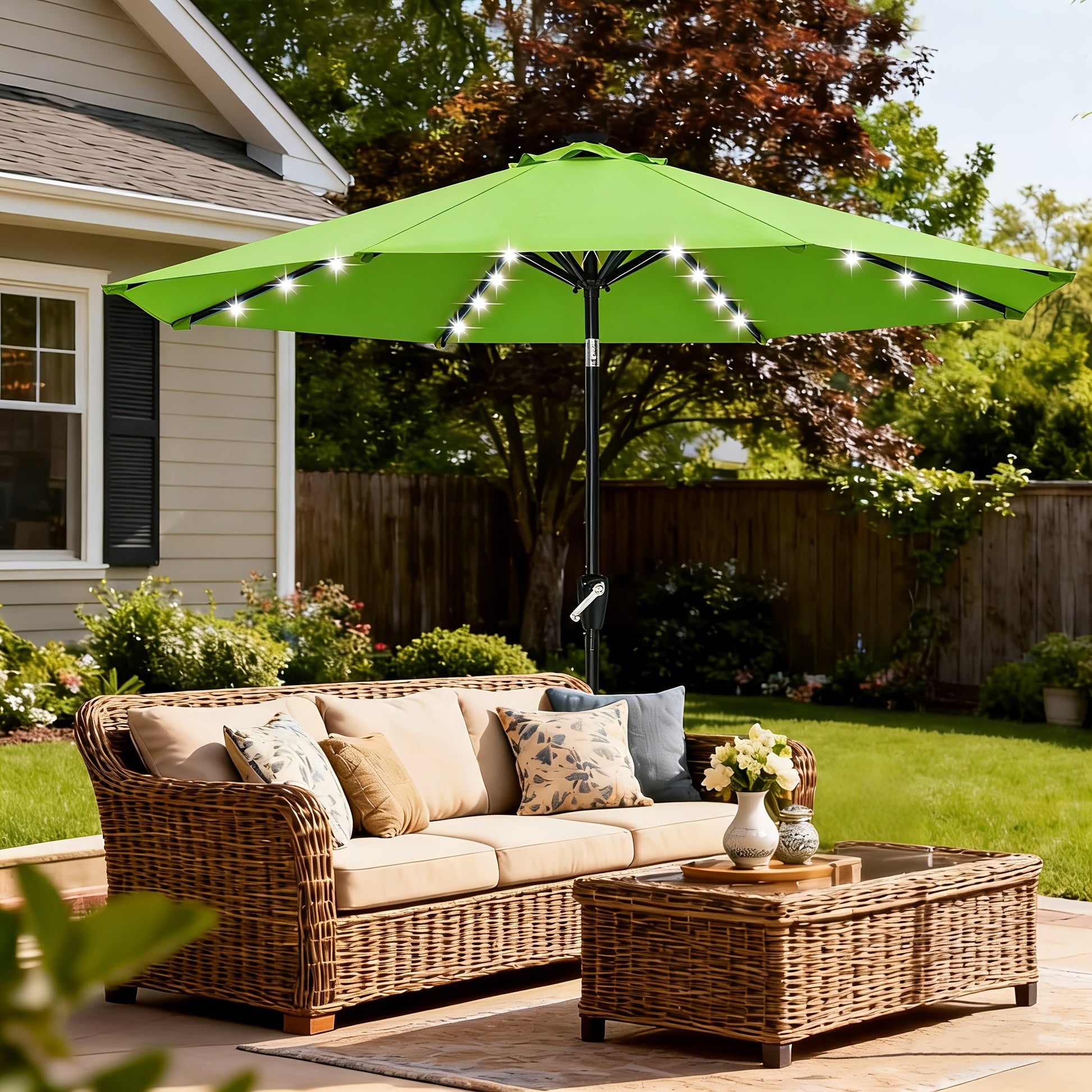 Patio Umbrella shown in the Green Patio Umbrella option