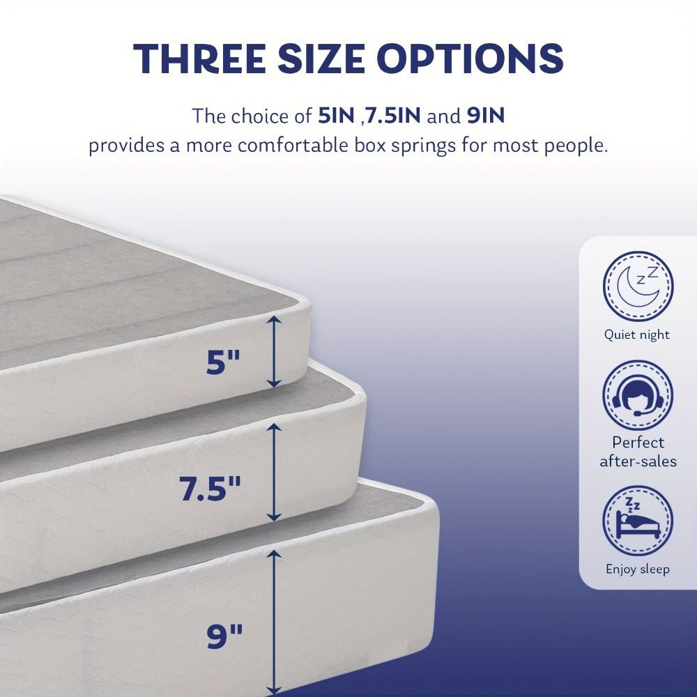 9-Inch Metal Box Spring with Memory Foam for Practical Everyday Home Use in Bedroom detail image - detail view 4
