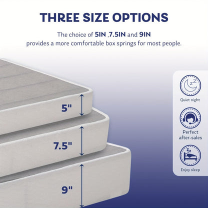 9-Inch Metal Box Spring with Memory Foam for Practical Everyday Home Use in Bedroom detail image - detail view 4