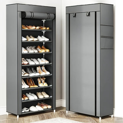 9-Layer Shoe Cabinet with Tool-Free Assembly for Organized Everyday Storage in Entryway detail image - detail view 13