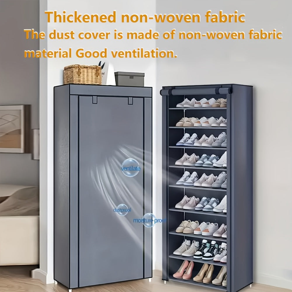 9-Layer Shoe Cabinet with Tool-Free Assembly for Organized Everyday Storage in Entryway detail image - detail view 15