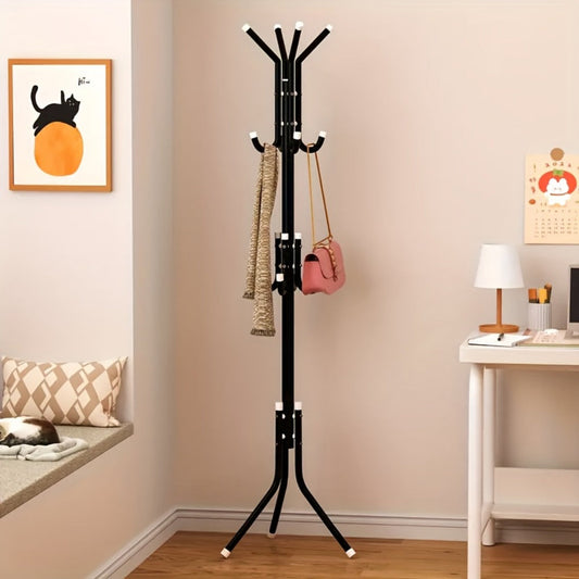 Coat Rack, Heavy Duty Metal 9-Tier Vertical Freestanding Clothing Organizer - Sturdy Iron shown in the main product view