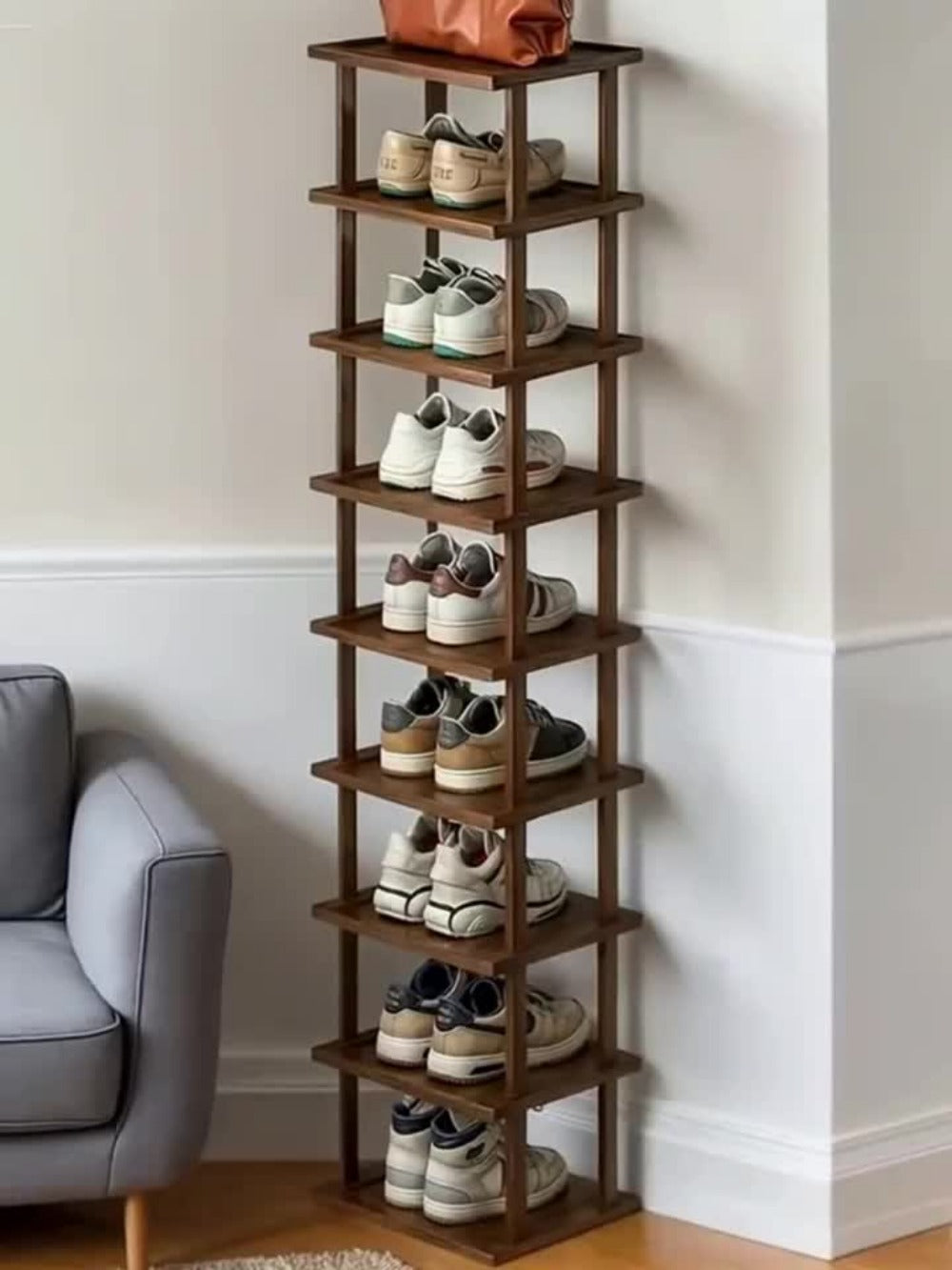 9-Tier Freestanding Shoe Rack, Closet Shoe Shelf for Entryway detail image - detail view 10
