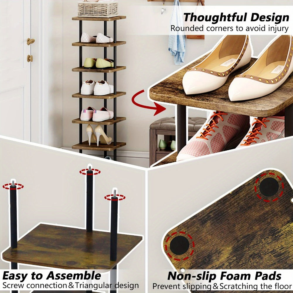 9-Tier Freestanding Shoe Rack, Closet Shoe Shelf for Organized Everyday Storage detail image - detail view 10