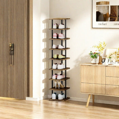 9-Tier Freestanding Shoe Rack, Closet Shoe Shelf for Organized Everyday Storage detail image - detail view 11