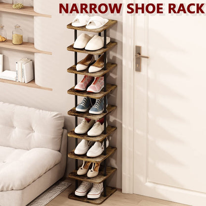 9-Tier Freestanding Shoe Rack, Closet Shoe Shelf for Organized Everyday Storage detail image - detail view 5
