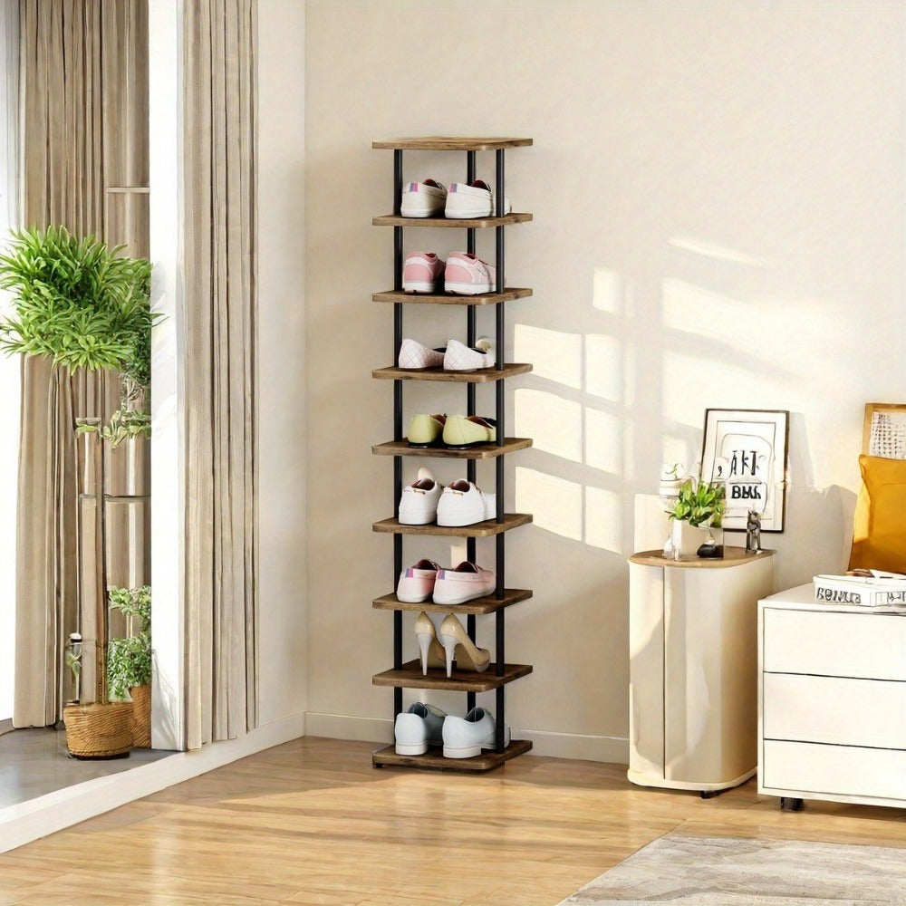 9-Tier Freestanding Shoe Rack, Closet Shoe Shelf for Organized Everyday Storage detail image - detail view 6