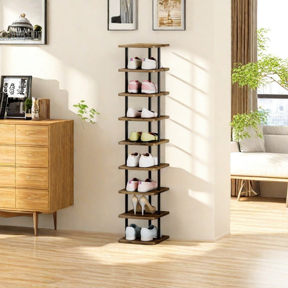 9-Tier Freestanding Shoe Rack, Closet Shoe Shelf for Organized Everyday Storage detail image - detail view 7