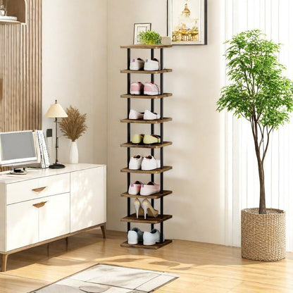 9-Tier Freestanding Shoe Rack, Closet Shoe Shelf for Organized Everyday Storage detail image - detail view 8