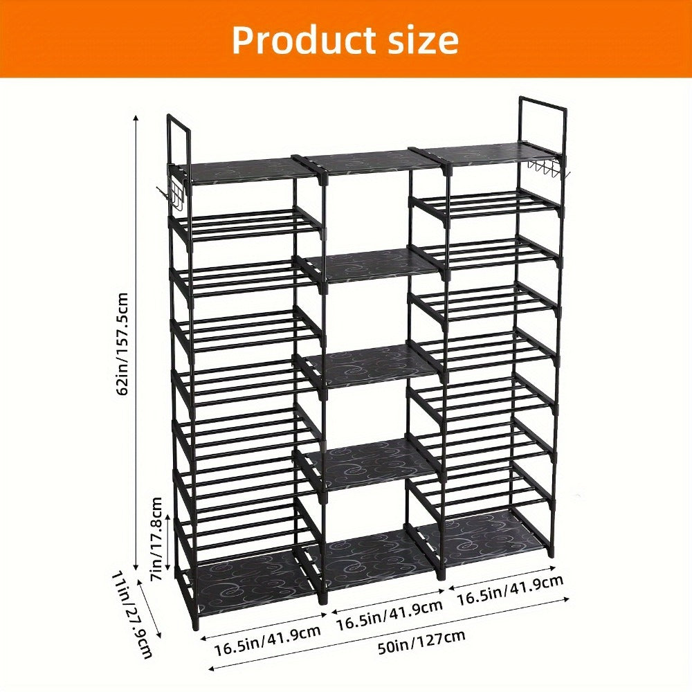 9-Tier Freestanding Shoe Rack with Stackable Design for Entryway detail image - detail view 3