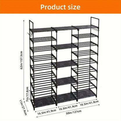 9-Tier Freestanding Shoe Rack with Stackable Design for Entryway detail image - detail view 3