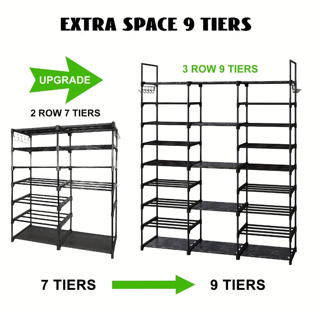9-Tier Freestanding Shoe Rack with Stackable Design for Entryway detail image - detail view 4