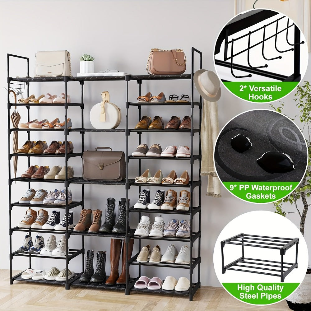 9-Tier Freestanding Shoe Rack with Stackable Design for Entryway detail image - detail view 5