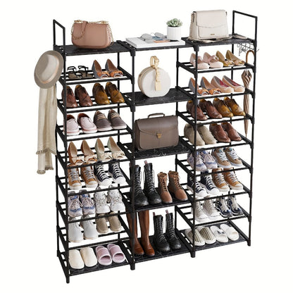 Shoe Rack, 9 Tier Metal Organizer 50-55 Pairs Large Capacity Stackable Freestanding Shoe shown in the main product view