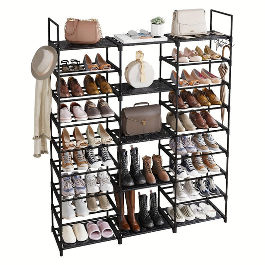 Shoe Rack, 9 Tier Metal Organizer 50-55 Pairs Large Capacity Stackable Freestanding Shoe shown in the main product view