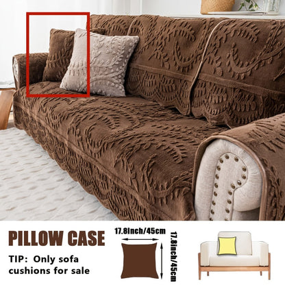 Sofa Cover Quilted Faux Rabbit Fur Plush Panels in 35.43-Inch Width with Seat, Pillowcase and Two-Piece Options