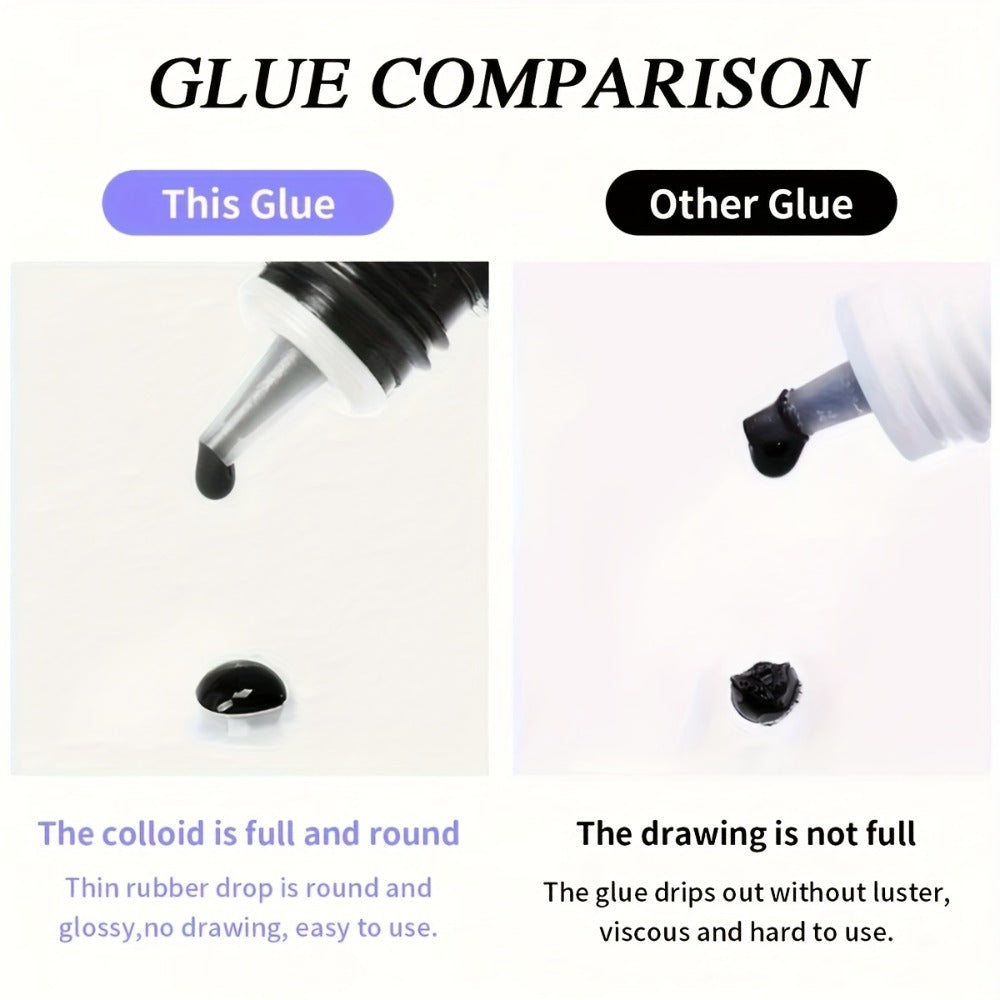 Low Allergy Lash Glue Set — Strong Hold Eyelash Extension Adhesive 6-7 Weeks Retention, Quick Dry DIY Lash Bond for Individual & Cluster Lashes, Sensitive Eye Safe Beginner-Friendly Formula, Black