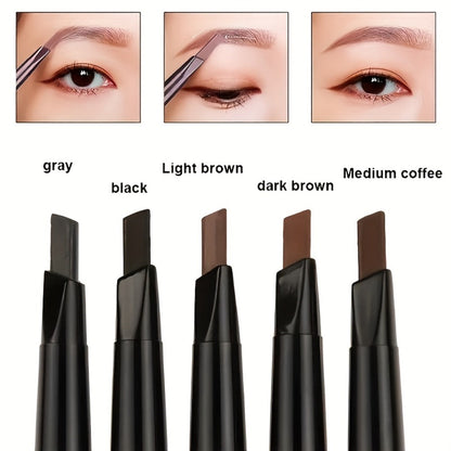 12-Pack Automatic Eyebrow Pencils with Angled Tips, Spoolie Ends and Four Brown-to-Black Color Options