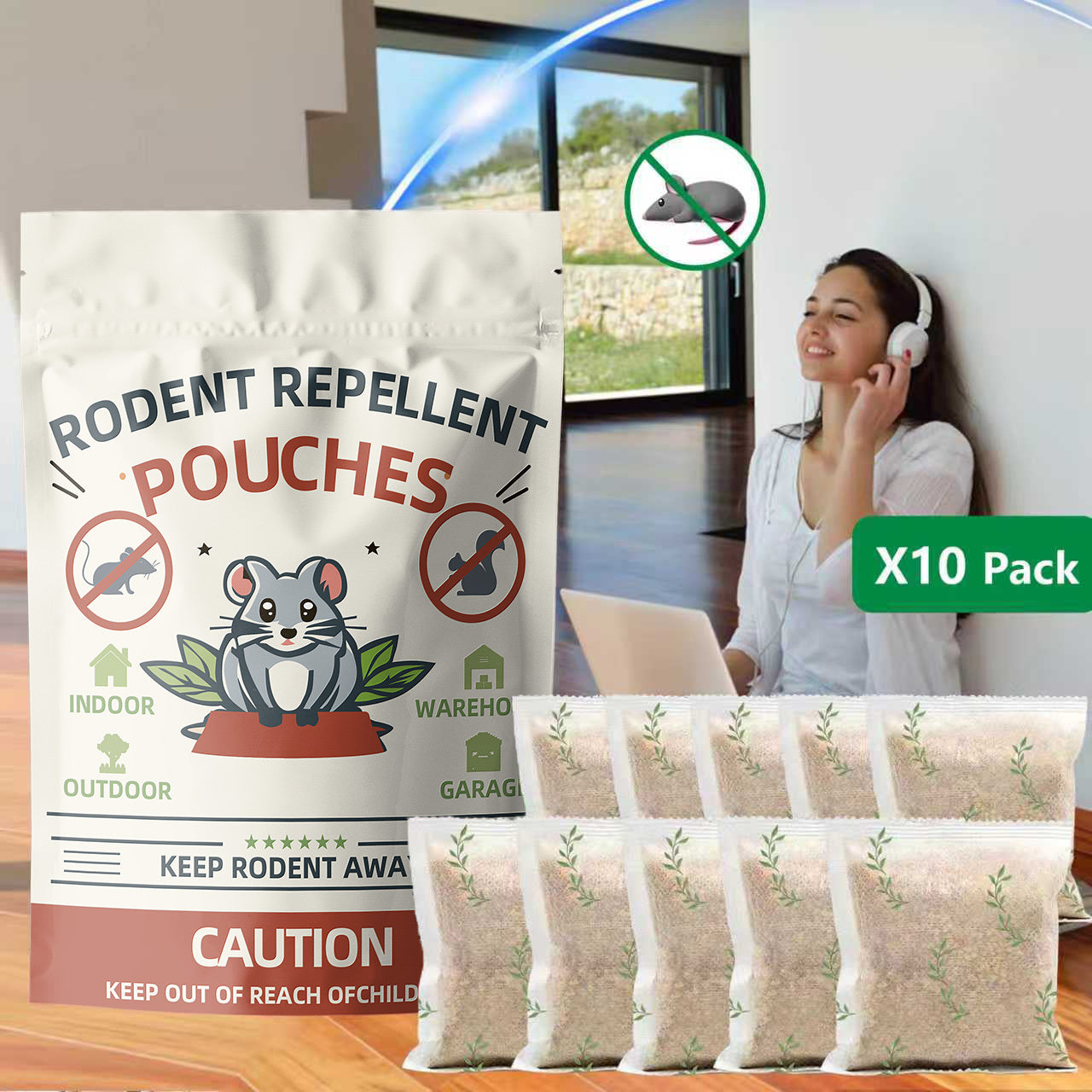 Mouse Repellent | Peppermint Pouches Car RV Garage Camper Indoor Outdoor