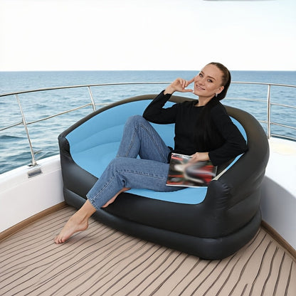 Inflatable Sofa Portable Air Cushion Bed – Lightweight Foldable Lazy Couch for Outdoor Camping, Hiking, Beach, Backyard & Indoor Home Use, Quick Inflate Lounger Chair, Single Person Air Sofa