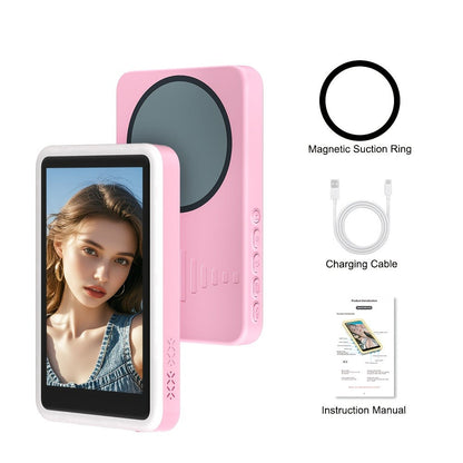 Magnetic Selfie Monitor Screen for Vlogging & Live Streaming, Rear-Facing Main Camera Display for iPhone & Android