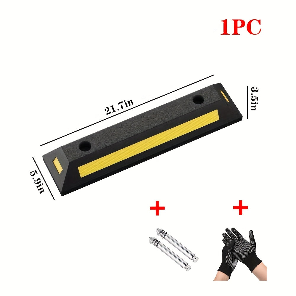 Garage Parking Curb Stop Rubber Wheel Stop 21 Inch Heavy Duty Car Tire Guide Railing for Garage Floor Wall Protector Vehicle Parking Aid 1pc 2pc 4pc Thickened Version Available